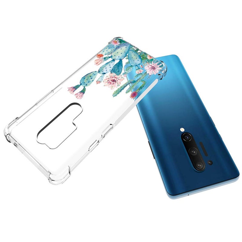 Sidande Designed for Oneplus 8 Pro case, One Plus 8Pro case Shockproof Clear Soft Flexible TPU Slim Protective Phone Case Cover for Oneplus 8 Pro (Cactus) - Image 4
